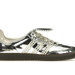 Adidas Metallic Silver and Cream Sneakers